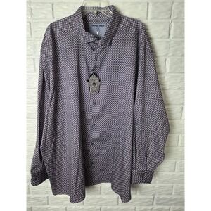 Visconti Black 2XB Long Sleeve Shirt Navy Pink Geometric print NWT $165